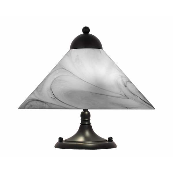 Unbranded Bristol 10.75 in. 2-Light Matte Black Semi-Flush with 12 in. Onyx Swirl Glass Shade No Bulbs Included