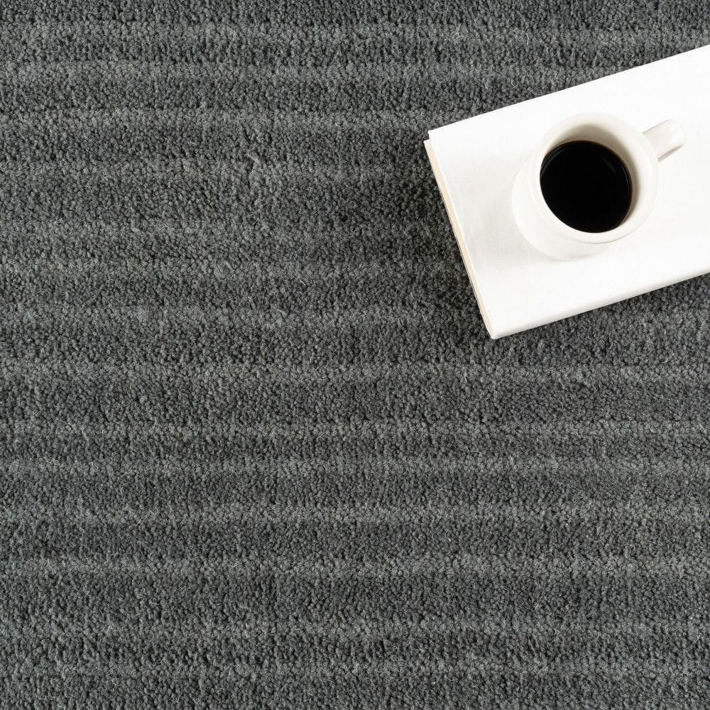 Gray Handmade Wool Rectangular Area Rug, 4' x 6'