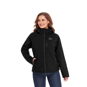 Women's Black 7.2-Volt Lithium-Ion Slim Fit Heated Jacket with One 5.2 Ah Battery Pack and Detachable Hood