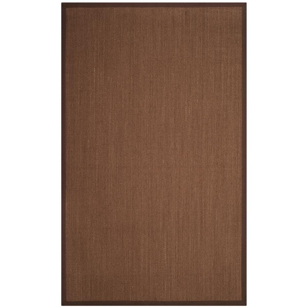 Brown Sisal and Jute 4' x 6' Rectangular Area Rug