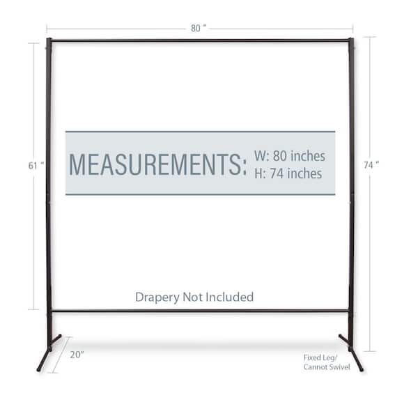 74 in. H x 80 in. W Room Dividers, Multi-Purpose Portable Rod Stand in Black