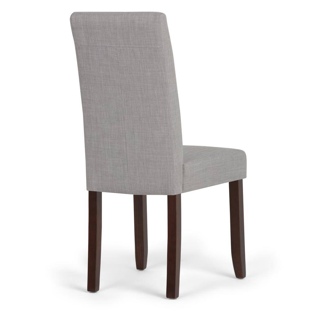 Elegant Dove Grey Linen Upholstered Parsons Dining Chair