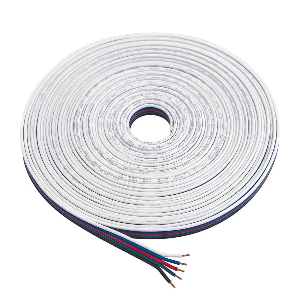 Armacost 26 ft. White Flat Ribbon Copper Cable for LED Lighting