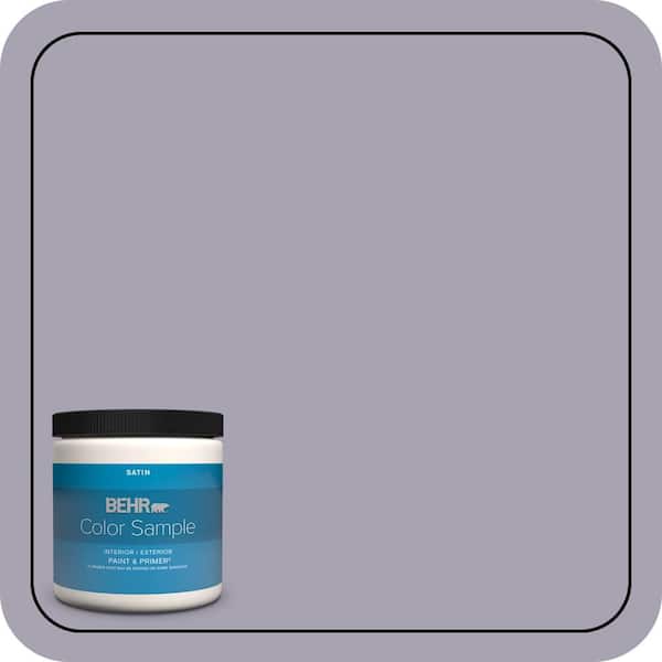 BEHR PREMIUM PLUS 8 oz. #N560-3 Luxe Lilac Satin Enamel Interior/Exterior Paint & Primer Color Sample