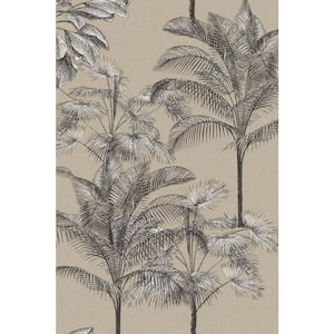 Tropical Decoration Wallpaper Sand Grey Paper Strippable Roll (Covers 57 sq. ft.)
