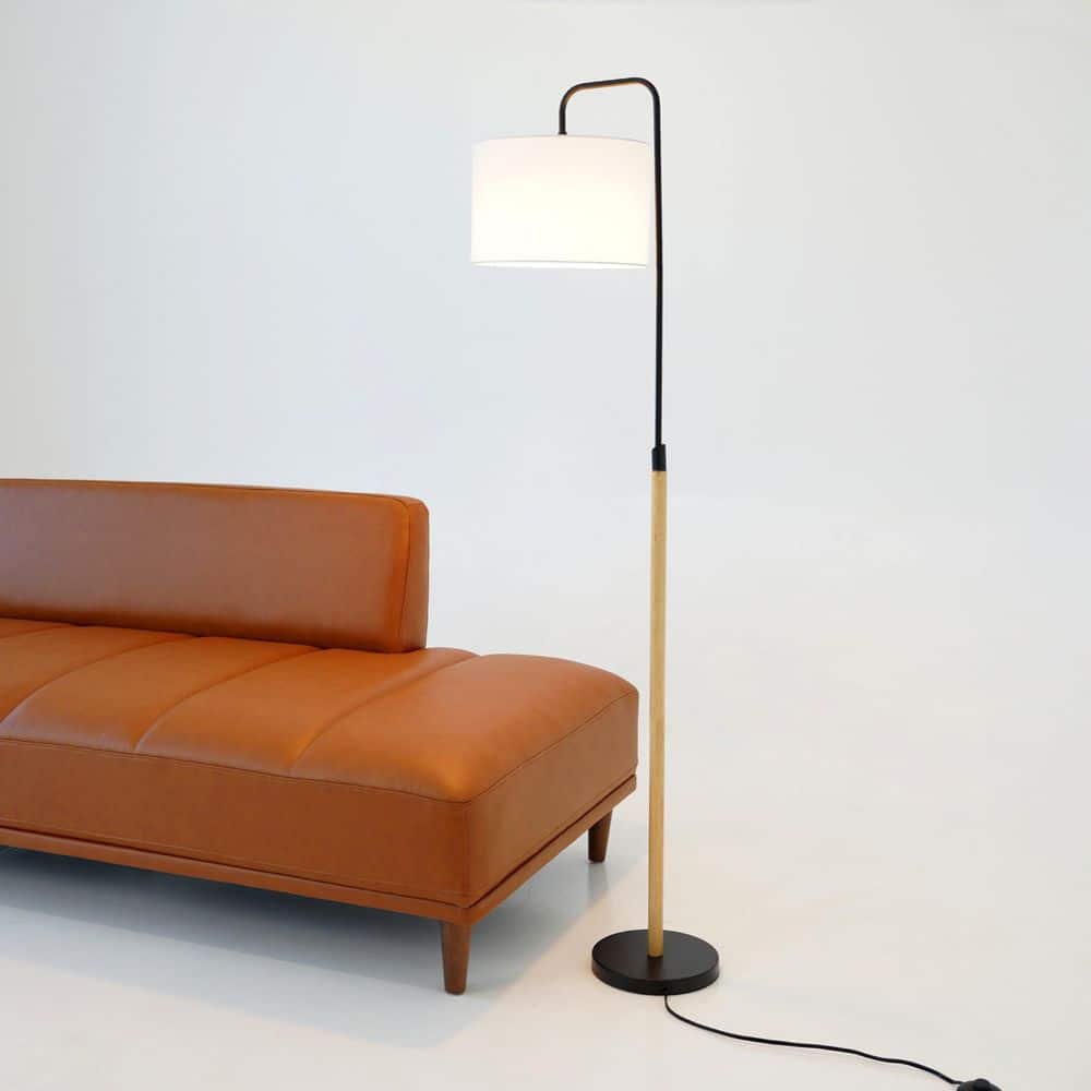 Helloshop26 - Redditch vloerlamp met plank 150 cm hoog E27 fitting hout