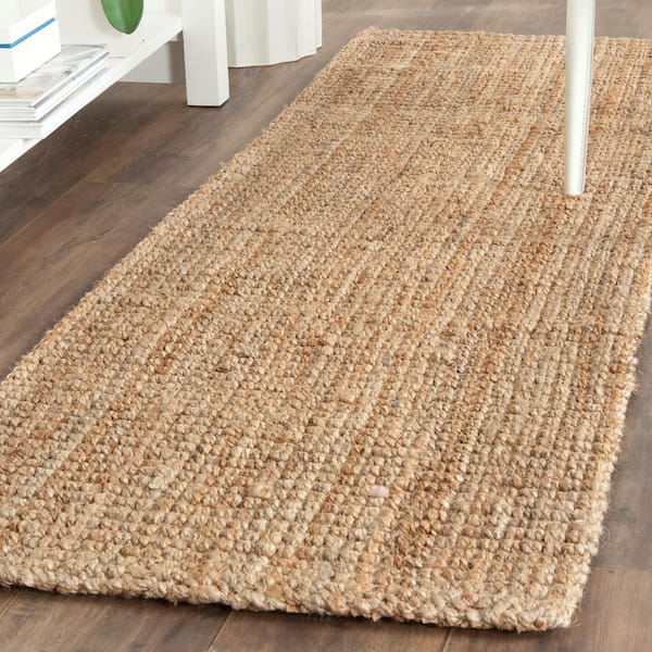 Natural Fiber Natural 2 ft. x 7 ft. Woven Border Runner Rug