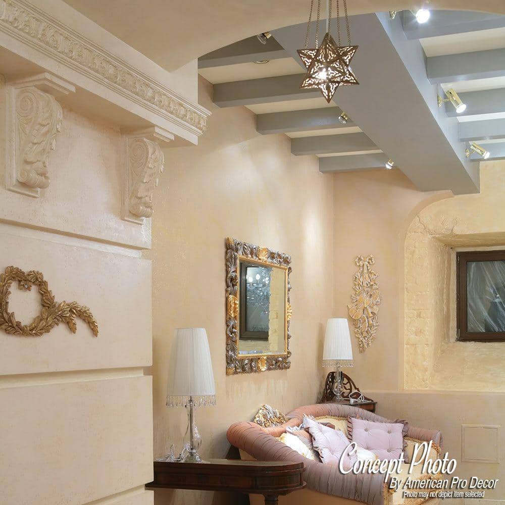 White Polyurethane Decorative Crown Moulding Sample