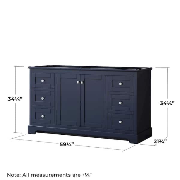 Wyndham Collection Avery 59.25-in Dark Blue Bathroom Vanity Cabinet Wyndham Collection Avery 59.25-in Dark Blue Bathroom Vanity Cabinet