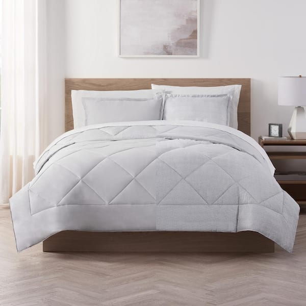 Woestijn prinses Muildier Serta Supersoft 3-Piece Light Grey Solid Polyester Full/Queen Cooling  Comforter Set 13513000226 - The Home Depot