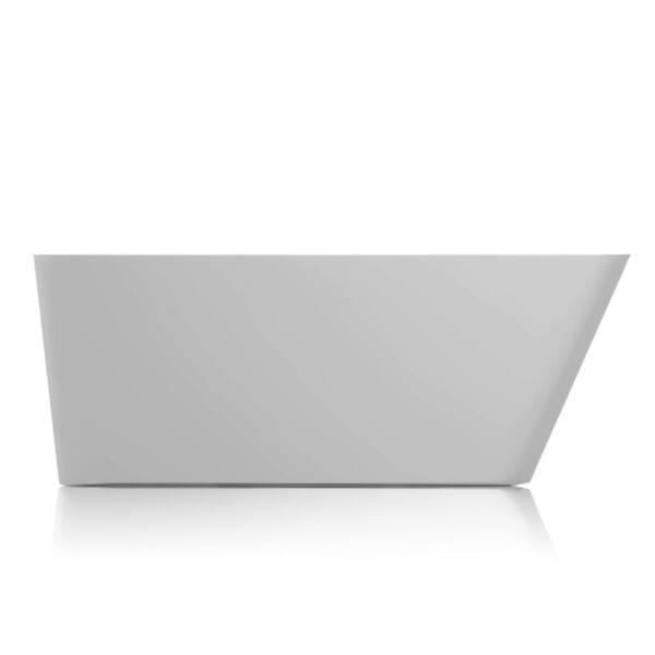 Jade Bath Missouri 67 In Acrylic Flatbottom Seamless One Piece Freestanding Bath Tub In White With Square Deck Mounted Faucet 1902 67 70 Kit The Home Depot