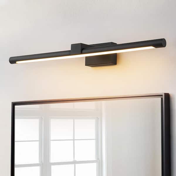 Becky 1-Light 23.6 in. Modern Black Linear Wall Light Dimmable Integrated LED 3000K Bathroom Vanity Light