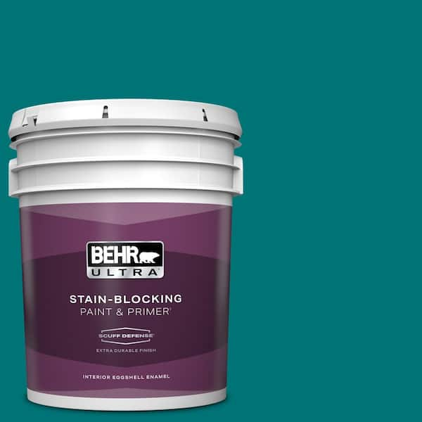 BEHR ULTRA 5 gal. #T15-3 Essential Teal Extra Durable Eggshell Enamel Interior Paint & Primer