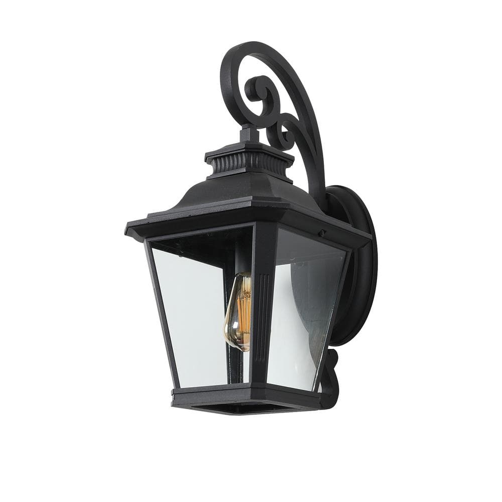 Matte Black 1-Light Outdoor Hardwired Wall Lantern Sconces with Clear Glass, No Bulbs Included price history on PriceWatchPro