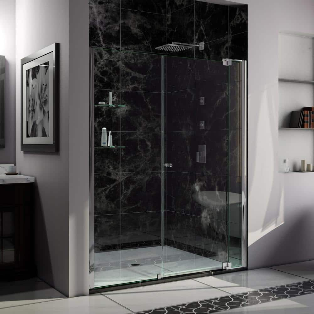 STERLING Deluxe 44-48 in. x 70 in. Framed Sliding Shower Door in Silver  with Rain Glass Texture 5976-48S - The Home Depot