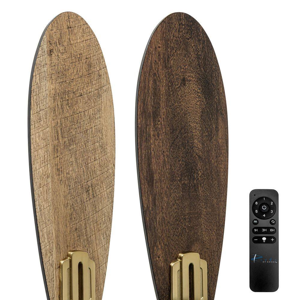 Elaine 42" Gold and Green Glass Ceiling Fan with Remote Control