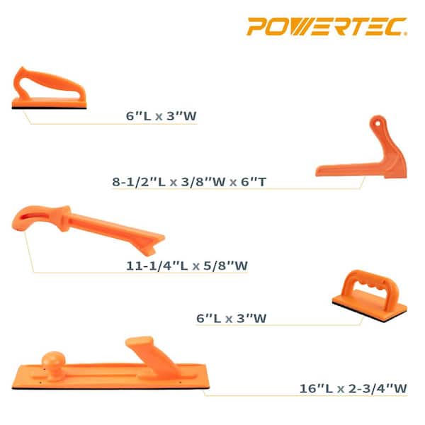 POWERTEC Plastic Safety Push Block and Stick Set (5-Piece) 71009