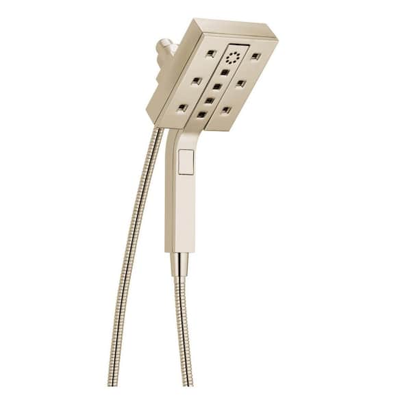 Delta In2ition 4-Spray Patterns 1.75 GPM 4.5 in. Wall Mount Dual Shower Heads in Lumicoat Polished Nickel