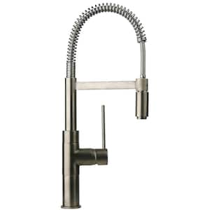 Elba Single-Handle Pull-Down Sprayer Kitchen Faucet in Brushed Nickel