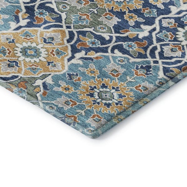 Mayfield Premium Machine Washable Abstract AMF2199 Navy 2 ft. x 3 ft. Accent Rug