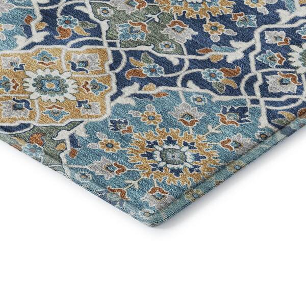 Mayfield Premium Machine Washable Abstract AMF2199 Navy 3 ft. x 4 ft. Area Rug