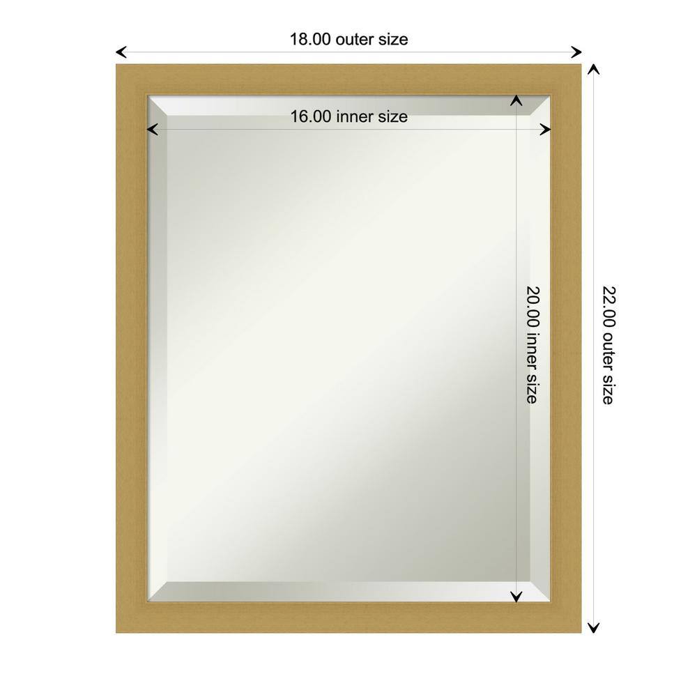 Grace Brushed Gold Narrow Rectangular Wall Mirror
