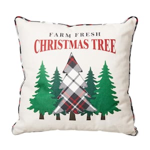 18 in. L Farm Fresh Heavy Cotton Christmas Tree Pillow
