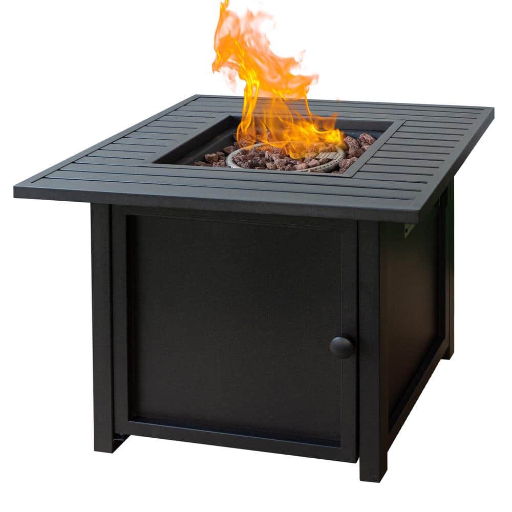 Metal Fire Pit Table in Brown