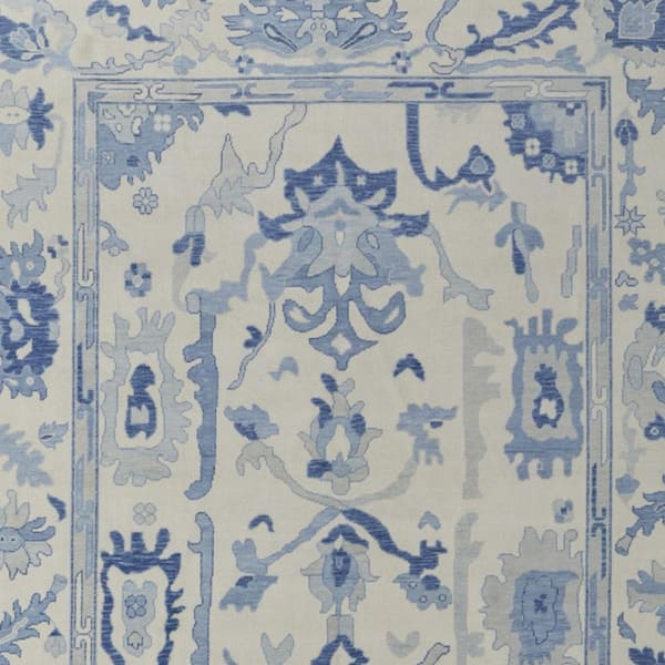Ivory, Blue Floral 4 ft. x 6 ft. Area Rug