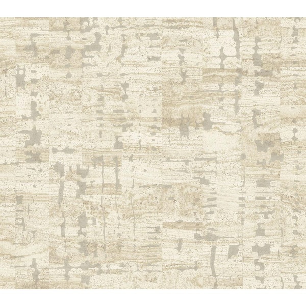 White Pop The Cork Stone Non-Pasted Non-Woven Metallic Wallpaper