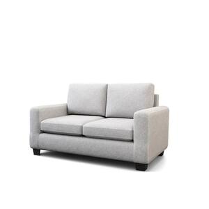 Shay 61 in. Light Gray Polyester Upholstered 2-Seater Track Arm Loveseat Sofa with Square Arms