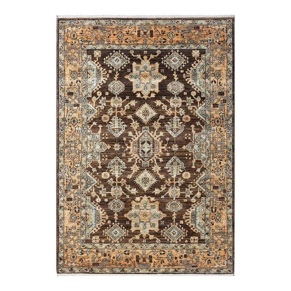 Serapi Brown 4 ft. x 6 ft. Tribal Wool Indoor Area Rug
