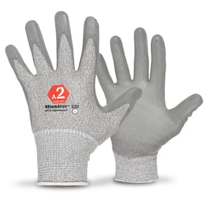 Mission 220 Small Gray Polyurethane Coated Work Gloves, ANSI Level A2 Cut Resistant
