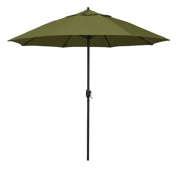 California Umbrella 9 ft. Bronze Aluminum Market Patio Umbrella with Fiberglass Ribs and Auto Tilt in Palm Pacifica