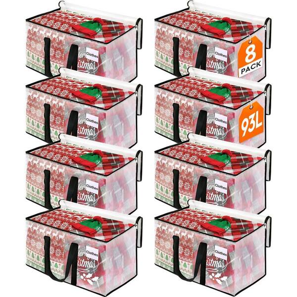 Anqtovp Transparent Finish Extra Large Moving Tote Bags 8 Pack Heavy ...
