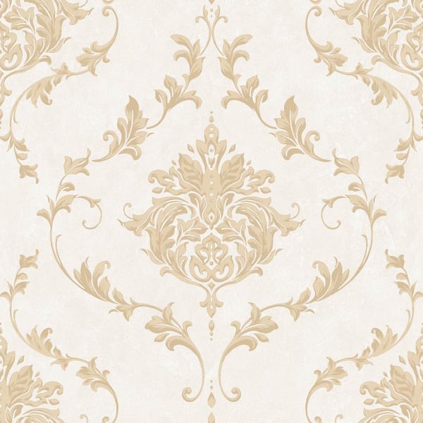 SK Filson Gold Damask Vinyl Strippable Wallpaper (Covers 54 sq. ft.)