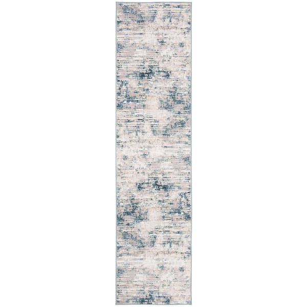 SAFAVIEH Vogue Cream/Teal 2 ft. x 10 ft. Abstract Runner Rug
