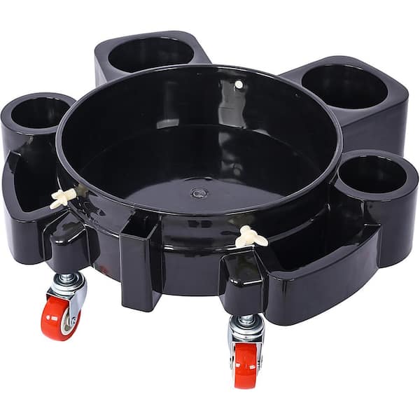 5 gal. Removable Bucket Dolly with 5 Rolling Swivel Casters for Car Wash Professional Detailing