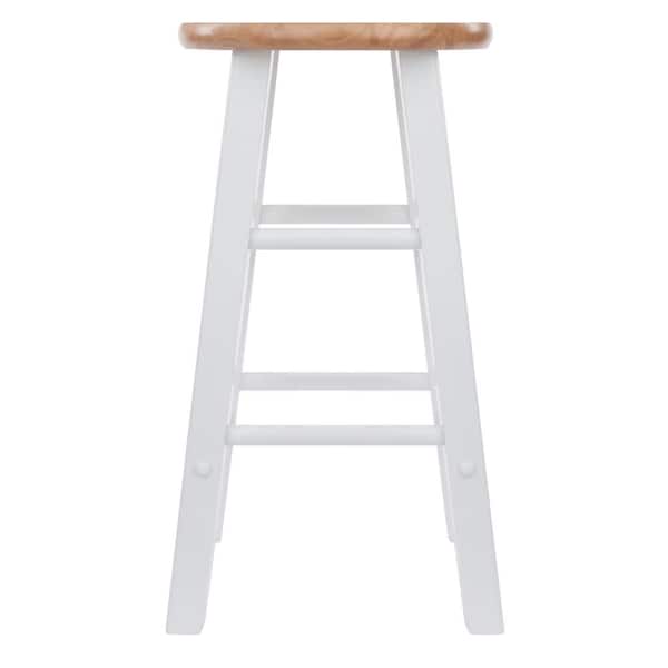 Beveled Seat Counter Stools Set of 2 Winsome White and 24 in 
