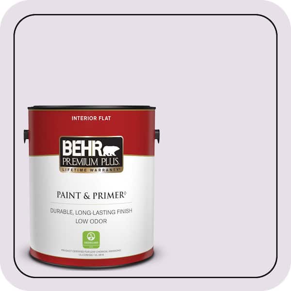 BEHR PREMIUM PLUS 1 gal. #660C-1 Bubble Bath Flat Low Odor Interior Paint & Primer