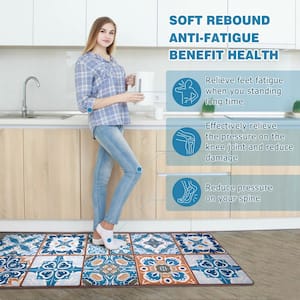 Modern Tiles Multi-Colored 18 in. x 47 in. Comfort Anti-Fatigue Kitchen Mat