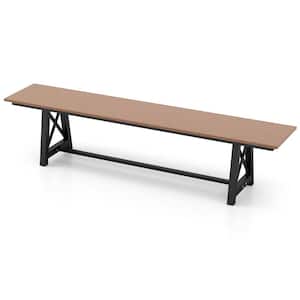 3-4 Brown Person HDPE Metal Outdoor Bench