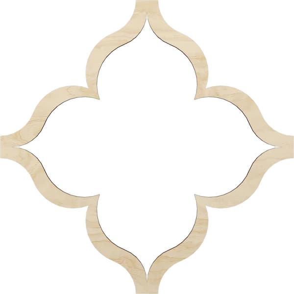 Ekena Millwork 33 in. W x 33 in. H x-3/8 in. T Small May Decorative Fretwork Wood Ceiling Panels, Birch