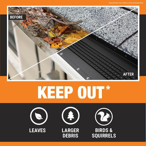 4 ft. L x 5 in. W All-Aluminum Gutter Guard - Black Finish (40 ft. Kit - Nominal)