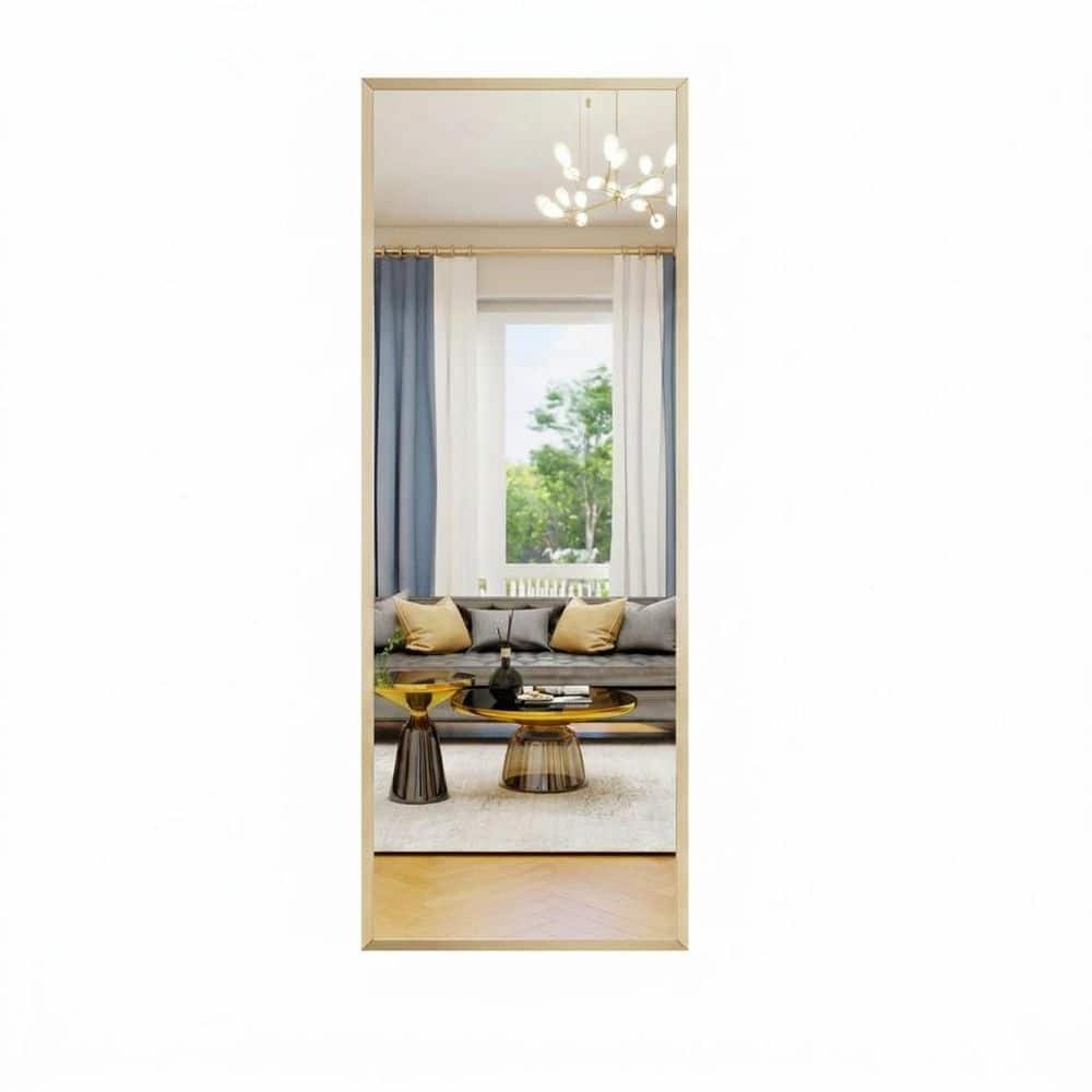 56 in. W x 21 in. H Frameless Full Length Wall Mirror, Beveled Edge Over-the-Door Hanging Tempered Glass Decor price history on PriceWatchPro