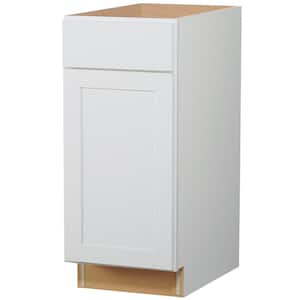 Westfield Feather White Shaker Stock Assembled Base Kitchen Cabinet (15 in. W x 23.75 in. D x 35 in. H)