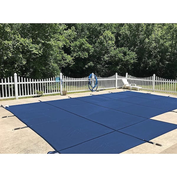 Water Warden 16 ft. x 32 ft. Rectangle Blue Mesh In-Ground Safety