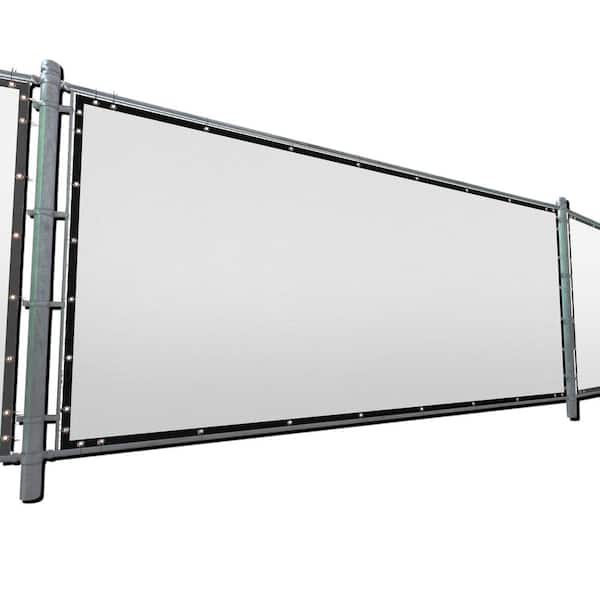 ROYAL SHADE 8 ft. x 50 ft. White Plastic Mesh Fabric Privacy Fence Screen with Perimeter Stitched Edges and Grommets