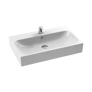 Pinto Wall Mounted Bathroom Sink in White