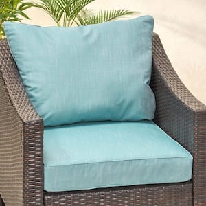 Smythe 27 in. x 21.5 in. 2-Piece Outdoor Club Chair Cushion Set in Teal